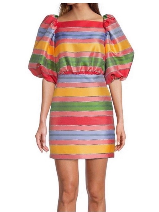 ANTONIO MELANI Dresses & Skirts - Antonio Melani Striped Puff-Sleeve Mini Dress